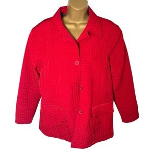 Vintage 90s Y2K Cherokee Quilted Button Front Jacket Retro Utility Style Red XL